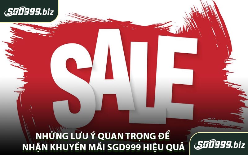 Những Lưu Ý Quan Trọng Để Nhận Khuyến Mãi SGD999 Hiệu Quả